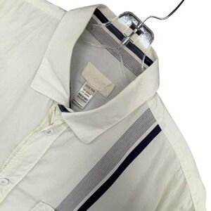 Diesel Shirt Mens XXL Cream Long Sleeve Button Up Cotton Casual Logo Crest Top